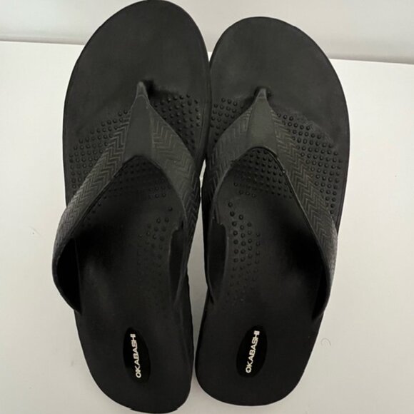 OKABASHI Mens Flip Flops, Black, Size XL - Picture 2 of 7